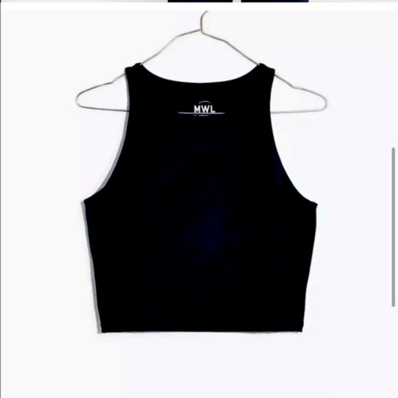 Madewell MWL Form Racerback Crop Top in Dark Nightfall NWT SZ XS - Picture 2 of 7